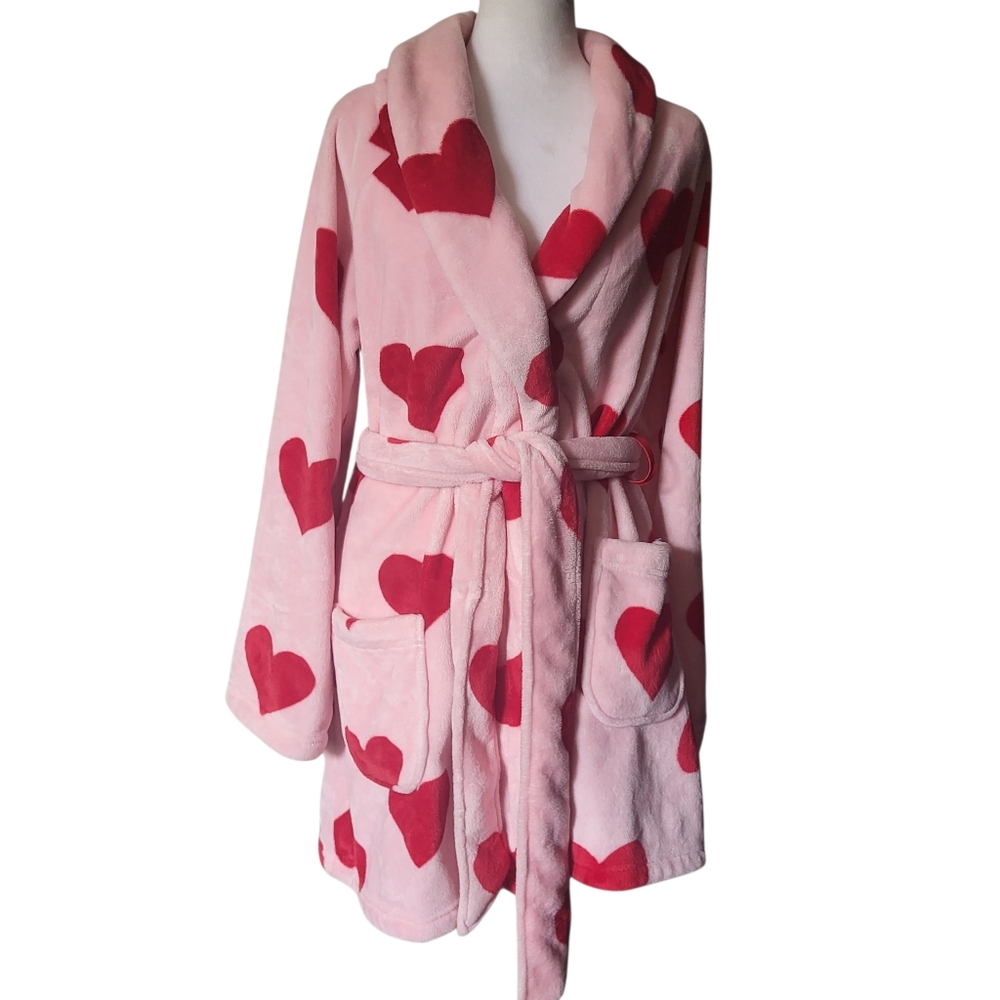 Victoria's Secret Heart Short Robe Pink/Red sz XS